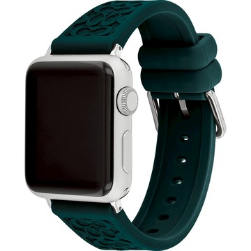 COACH Apple Watch 錶帶 38/40/41mm適用 綠色 矽膠錶帶(不含手錶)