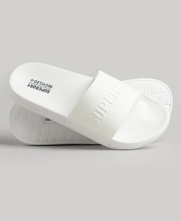 Superdry Men's Men's Code Logo Pool Sliders White / Optic/optic - Size: L