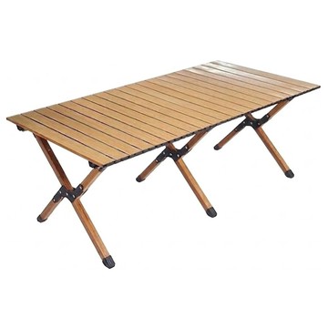 理享家 高碳鋼加厚折疊戶外露營桌  150cm  原木色  特大(150 x 70 x 52cm)  1個