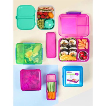 sistema 水果保鮮盒分隔塑料午餐盒秋游便當盒便攜野餐盒分格飯盒