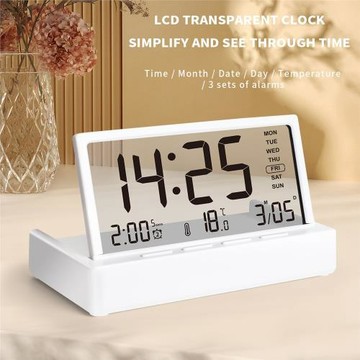 亞馬遜跨境LCDclock鬧鐘可折疊桌面數字電子時鐘多功能電子鐘