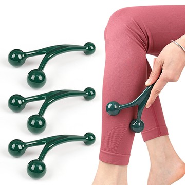 大友los2096實心圓潤三球肩頸足部點穴按摩全身疏通手持臉部滾輪按摩器