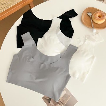 無痕冰絲內衣少女無鋼圈文胸學生運動透氣聚攏顯胸背心式夏季薄款