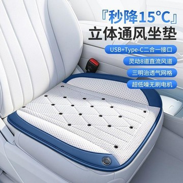 夏季汽車通風坐墊製冷?椅墊USB/typec夏天吸風透氣散熱涼墊貨車