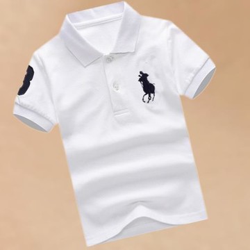 兒童短袖POLO衫男童夏裝男女童白色棉質短袖t恤寶寶polo班服童裝