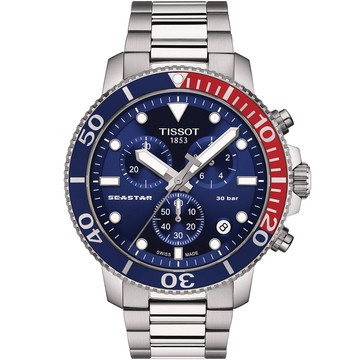 TISSOT 天梭 Seastar 1000 海洋之星 可樂圈 300米潛水計時錶-45mm T1204171104103