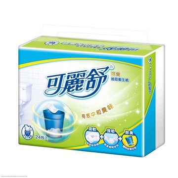 [家速配]可麗舒除臭抽取衛生紙100抽24包
