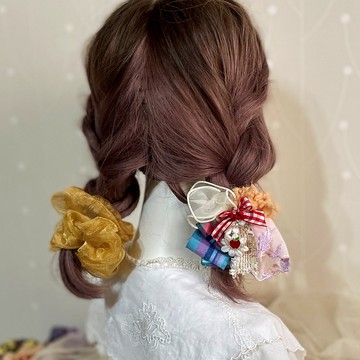 手工編織/公主童話紗線髮夾 胸針別針髮叉瀏海夾髮圈髮束馬尾禮物