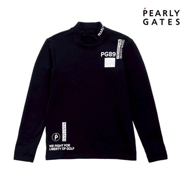 【ṔEARLY GATES】男款深藍色柔軟舒適吸水保濕適合高爾夫戶外活動暢銷基本款長袖立領衫 JGU26055