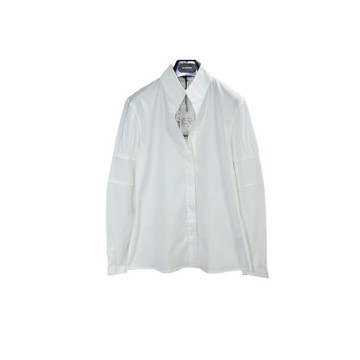 Jil Sander 吉爾·桑達 女士泡泡袖融合立體裁剪白色立領襯 IT38