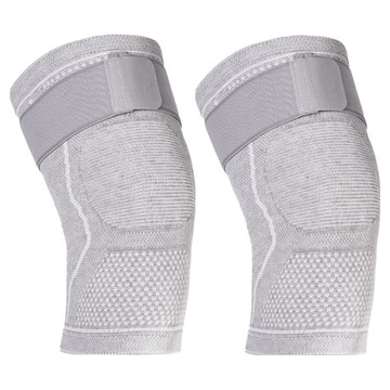 ZEAMO 日本綁帶加壓保暖護膝  M  1組  灰色