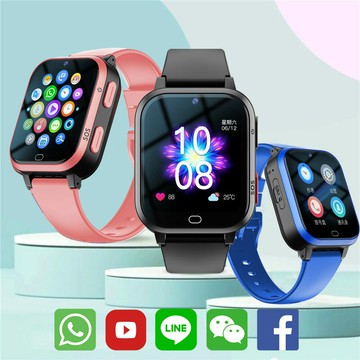 快速出貨 外貿跨境4G兒童小學生智能防水定位通話手表多功能LINE國際海外版