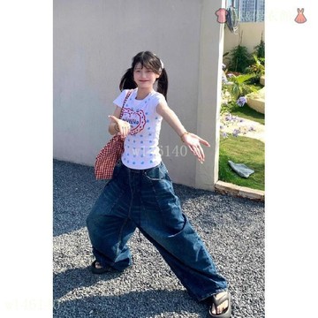【台灣出貨】美式復古辣妹 正肩愛心星星短袖T恤 女夏季顯瘦收腰短款 短袖上衣 大學T 韓版 日系 衣服 女上衣 正肩短版