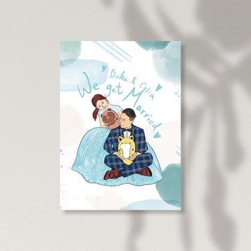 【插畫似顏繪】客製化無框畫似顏繪 (多尺寸)