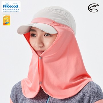 ADISI NICE COOL 吸濕涼爽透氣抗UV防曬護頸罩 AS21027 珍珠粉(M-L)｜UPF50+、涼感、防曬、護頸罩