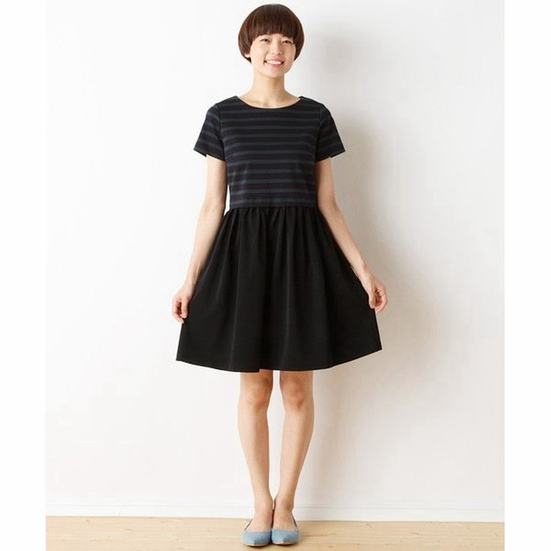 Ships For Women シップスウィメン ポンチ ボーダーコンビワンピース グリーン 通販 Lineポイント最大0 5 Get Lineショッピング