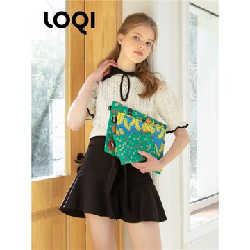 LOQI趣味插畫收納袋分類整理包大中小套裝洗漱袋雜物袋 香蕉遛狗