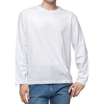 CARET 長袖高級圓領T恤  XXL  白色