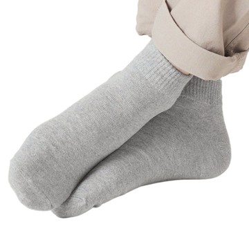 No Design 男士素色短筒襪 10雙  男士(26~28cm)  灰色