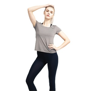 【海夫健康】COOCHAD Cupro 爽涼纖維 圓領 T-Shirt 修身版型 女款灰(Cupro158-006)
