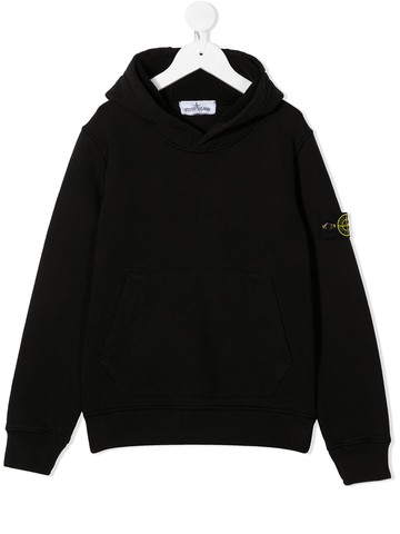 Stone Island Junior - hooded sweatshirt - kids - Cotton - 8 - Black