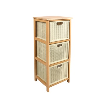 【hash】織暮系列 Woody仿藤編織三層抽屜櫃-DIY