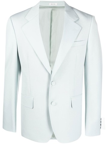 Alexander McQueen - single-breasted blazer - men - Cupro/Cotton/Wool - 52 - Blue