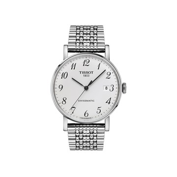 天梭瑞士手錶魅時系列鋼帶機械男士腕錶