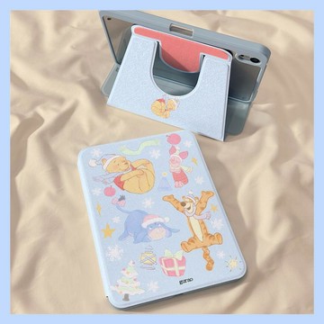 【桃園發貨🏆】維尼熊平板殼 雪花維尼熊ipad10代平板保護套 360旋轉Air6筆槽MINI7防摔10.9保護殼