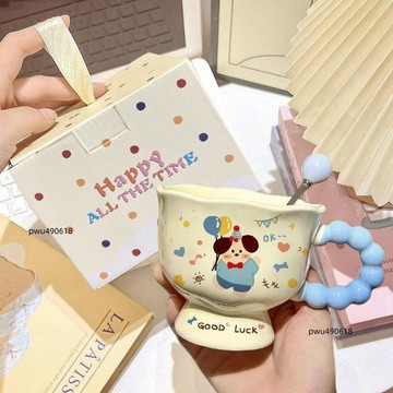 ✨臺灣出貨 ins風小狗馬克杯高顏值杯子陶瓷情侶水杯送女生生日禮物伴手禮品