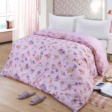 FITNESS  精梳棉雙人薄被套-穠芳(粉)