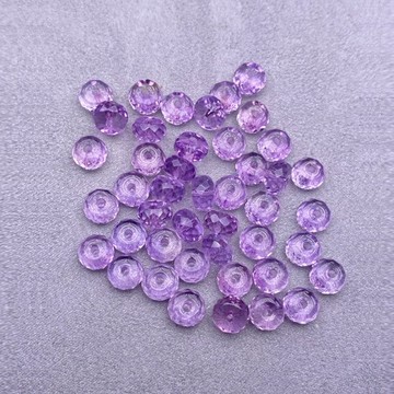 【肯爸水晶嚴選】高品質紫晶扁珠角度A 寬6mm/全孔/隔珠/配珠/手工串珠編織/材料珠/DIY/單顆/單珠/飾品/現貨