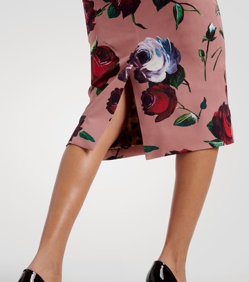 Dolce & Gabbana Floral silk-blend charmeuse midi skirt