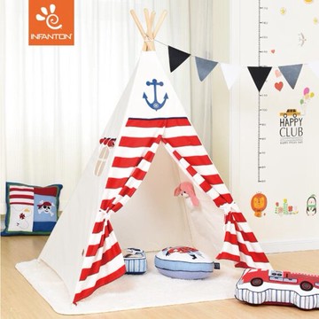 遊戲屋 Infanton兒童帳篷室內男孩游戲屋印第安公主房女孩小孩讀書角禮品 城市科技DF