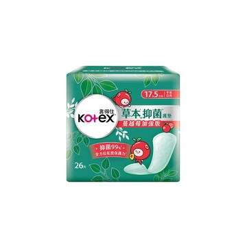 Kotex 20包組-草本抑菌衛生棉 蔓越莓17.5cm(26片/包)