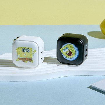 【TOYSELECT】海綿寶寶和派大星小北鼻款GaN 45W Type-C雙孔充電頭