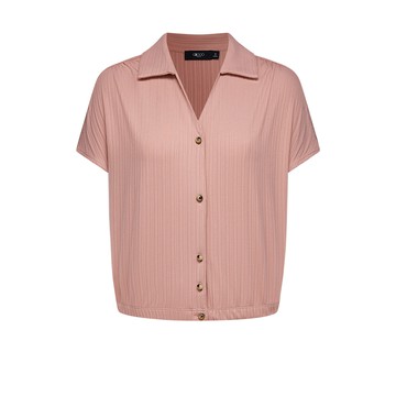 短版襯衫式上衣/粉色 | 5124172126