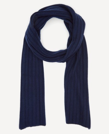 Kenneth Cole | Site Exclusive! Rib Knit Wool Cashmere Scarf in Navy