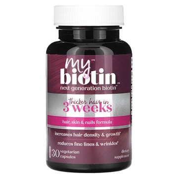Purity Products, MyBiotin，頭髮，皮膚和指甲配方，30 粒素食膠囊