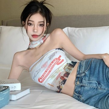 【設計感小眾】網紗吊帶背心 女 夏季 新款 純欲 掛脖式 性感 內搭 甜辣妹 上衣 吊帶背心 打底衫 小背心 掛脖背心