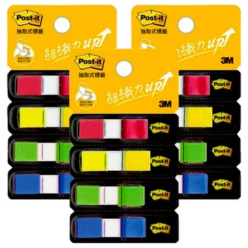 3M Post-it 利貼 可再貼標籤 683-4CD 繽紛四色  4.4 x 1.2cm  132張  3組