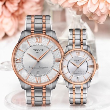 TISSOT 天梭錶 杜魯爾 Powermatic 80機械腕錶 對錶 手錶 聖誕節 禮物-T1394072203800+T1392072203800