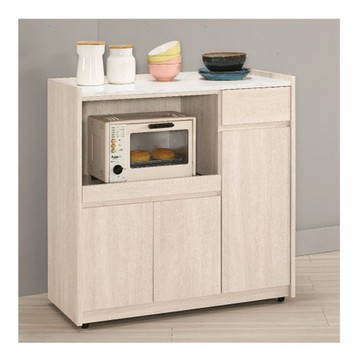 【MUNA 家居】丹妮拉3尺仿石餐櫃/碗盤櫃