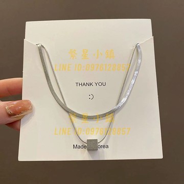 疊戴式雙層幾何鈦鋼項鏈女小眾設計感高級輕奢鎖骨鏈輕奢毛衣鏈【繁星小鎮】
