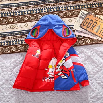 童裝男童棉衣冬季羽絨棉服奧特曼衣服洋氣寶寶兒童冬裝兩面穿棉襖