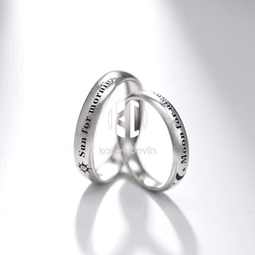 足銀情侶戒指一對女男情侶款對戒【聚物優品】