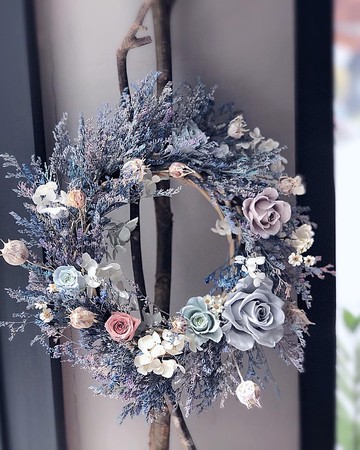 永生花圈/生日禮物/耶誕花圈/拍攝道具/居家佈置/新居禮物