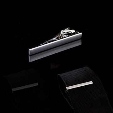 【拉福】領帶夾素面銀領帶夾領夾(5.5cm 銀)