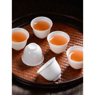 白瓷蛋殼杯骨瓷小茶杯陶瓷品茗杯潮州功夫泡茶喝茶杯待客家用茶具