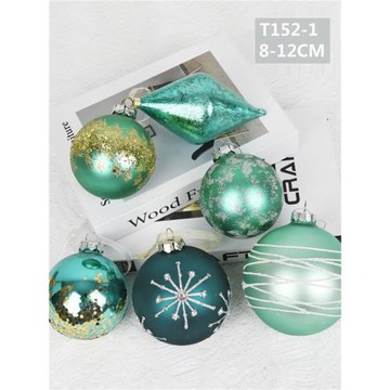 圣誕節裝飾彩色創意彩繪玻璃球吊球掛飾圣誕樹吊飾掛件玻璃工藝品